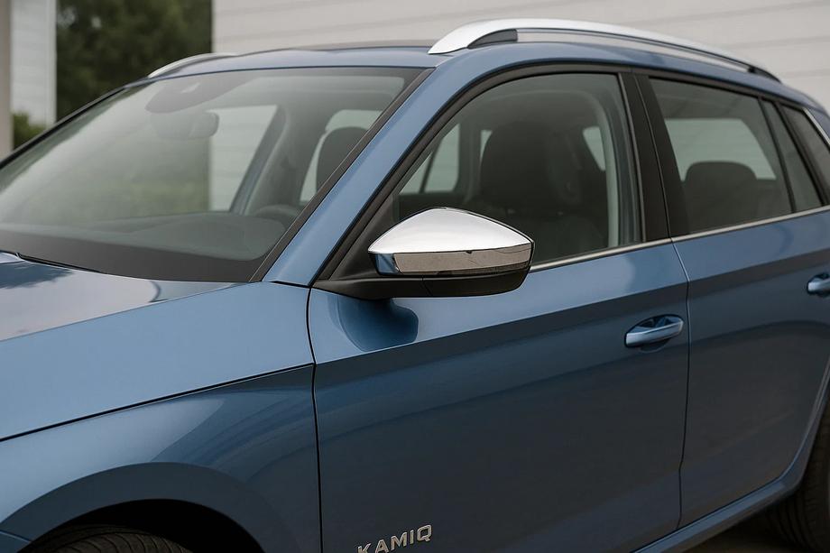 Skoda Kamiq 2019- Couvre-Rétroviseurs (2 pcs, Acier Inoxydable) Carmos Image