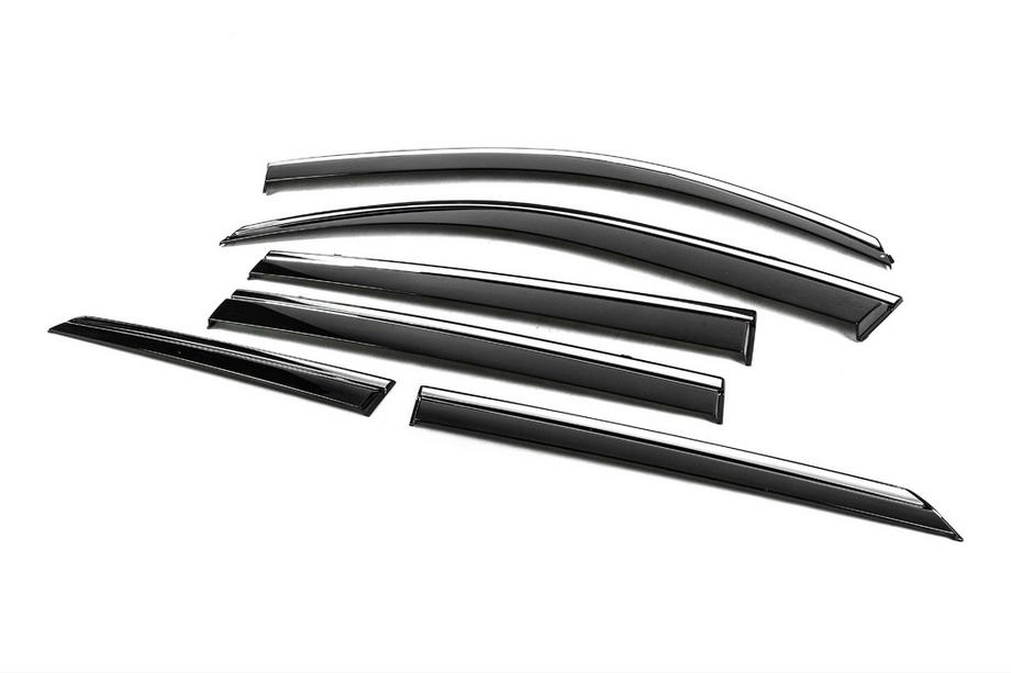 Toyota Land Cruiser Prado 150 2009-2023 Déflecteurs de vitres avec moulure chromée Niken Luxury (6 pcs) Photo 3