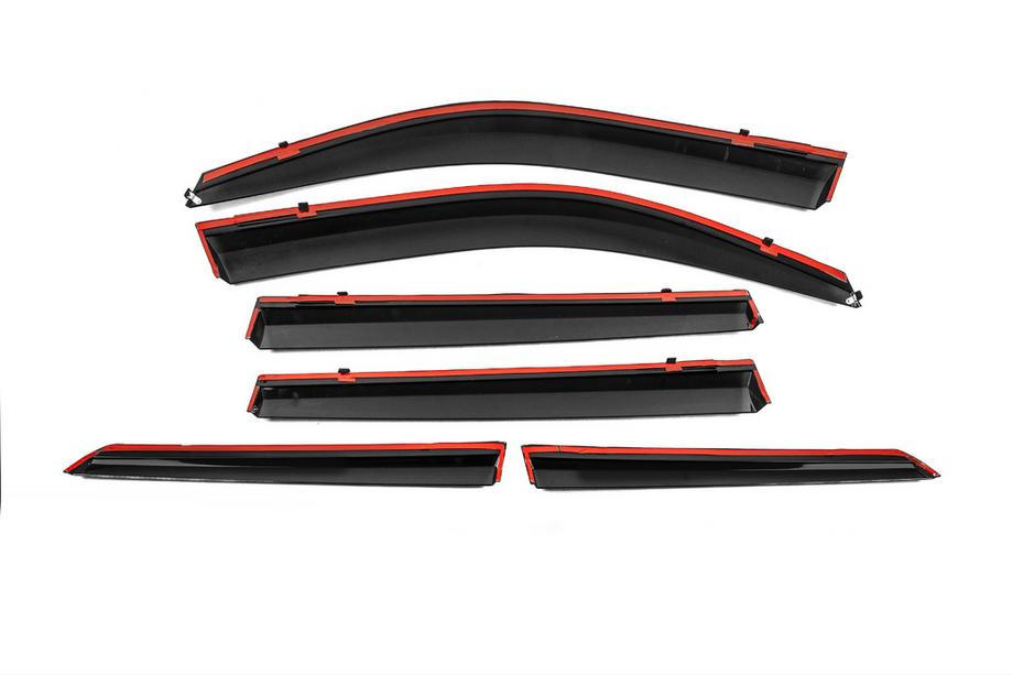 Toyota Land Cruiser Prado 150 2009-2023 Déflecteurs de vitres avec moulure chromée Niken Luxury (6 pcs) Photo 4