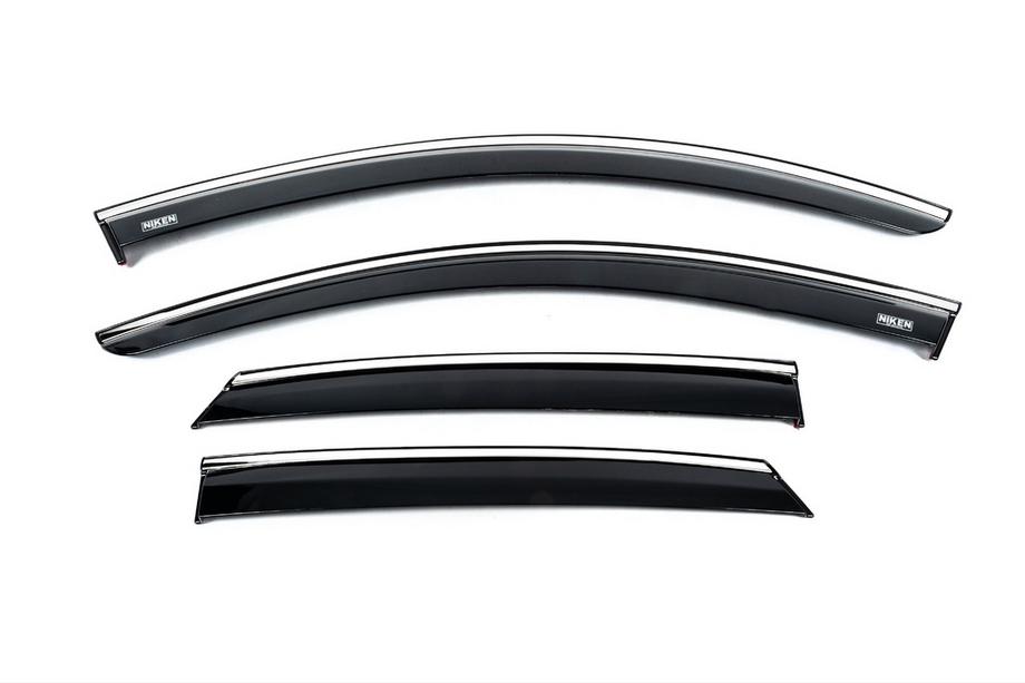 Opel Corsa F 2019- Déflecteurs de vitres avec moulure chromée (4 pcs, Niken) Image