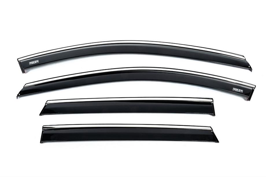 Hyundai I-20 2020- Déflecteurs de vitres avec moulure chromée (4 pcs, Niken) Image