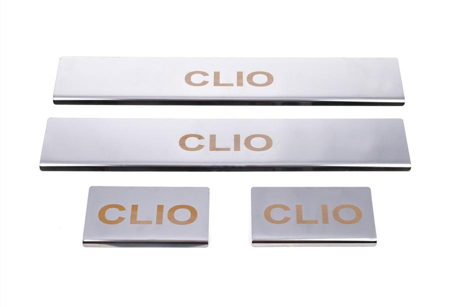 Renault Clio III 2005-2012 Seuils de porte Carmos (4 pcs, inox) Photo 3