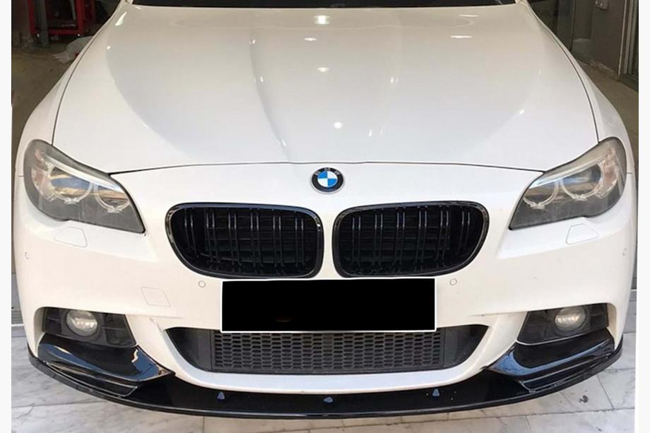 BMW 5 Series F10/F11 2010–2016 Lame avant DPT Lip V-2 (pour M-Performance, noir brillant) Image