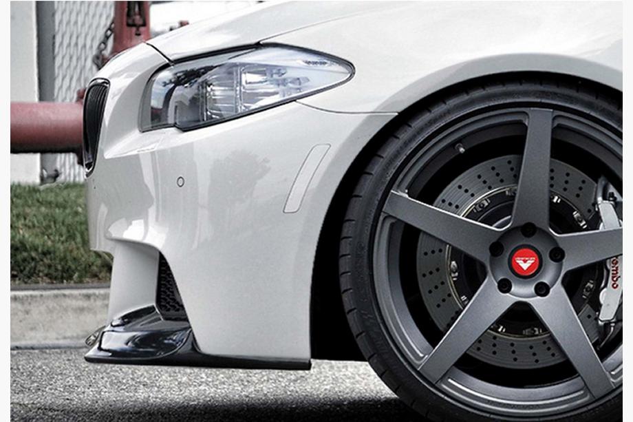BMW 5 Series F10/F11 2010–2016 Lame Avant DPT Lip V-3 (Pour M-Performance, Noir Brillant) Photo 6