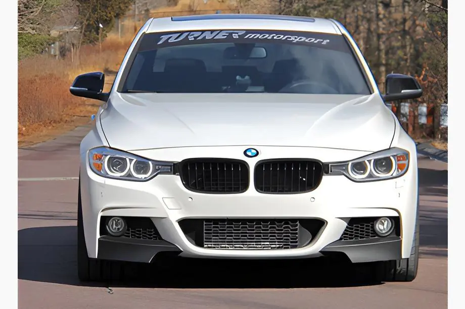 BMW 3 Series F30/F31 2012-2019 Lame avant DPT Flap (pour M-Performance, Noir Brillant) Image