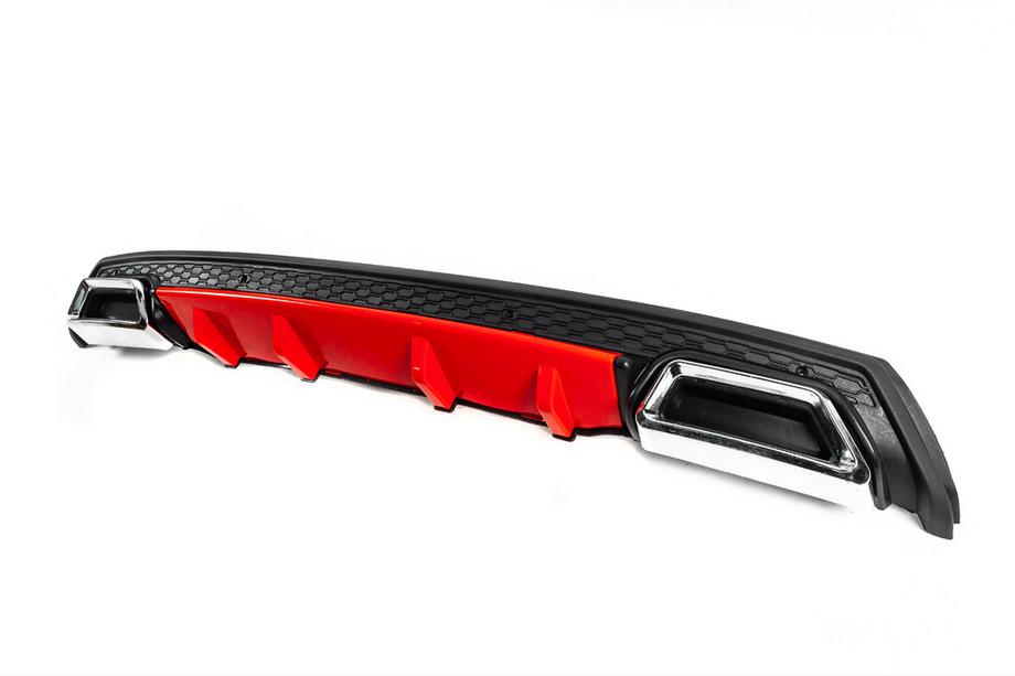 Diffuseur Arriere Universel DPT V-5 (ABS) (Rouge+Noir Brillant) Photo 3