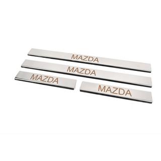Seuils de porte inox Carmos (4 pcs, acier inoxydable) V-3 Mazda 3 2003-2009 photo 2