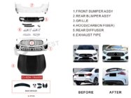 Mercedes A-class W177 2018- Kit carrosserie AMG A45 (Type-B) photo 2