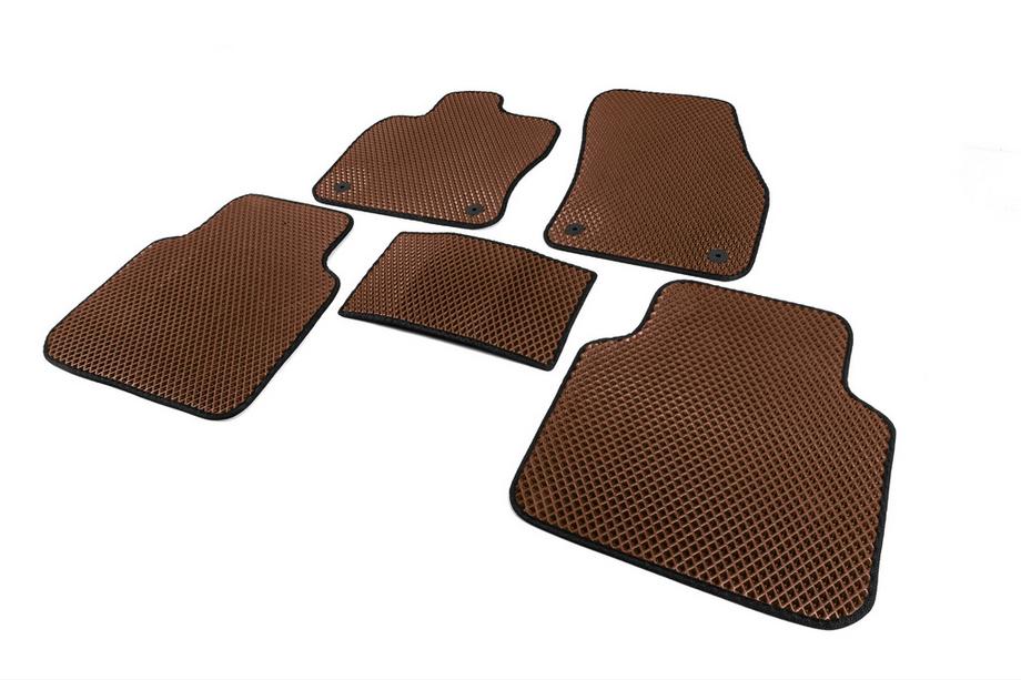 Volkswagen Tiguan 2016-2023 Tapis de sol EVA (Allspase, 2 rangées, Marron) Photo 2