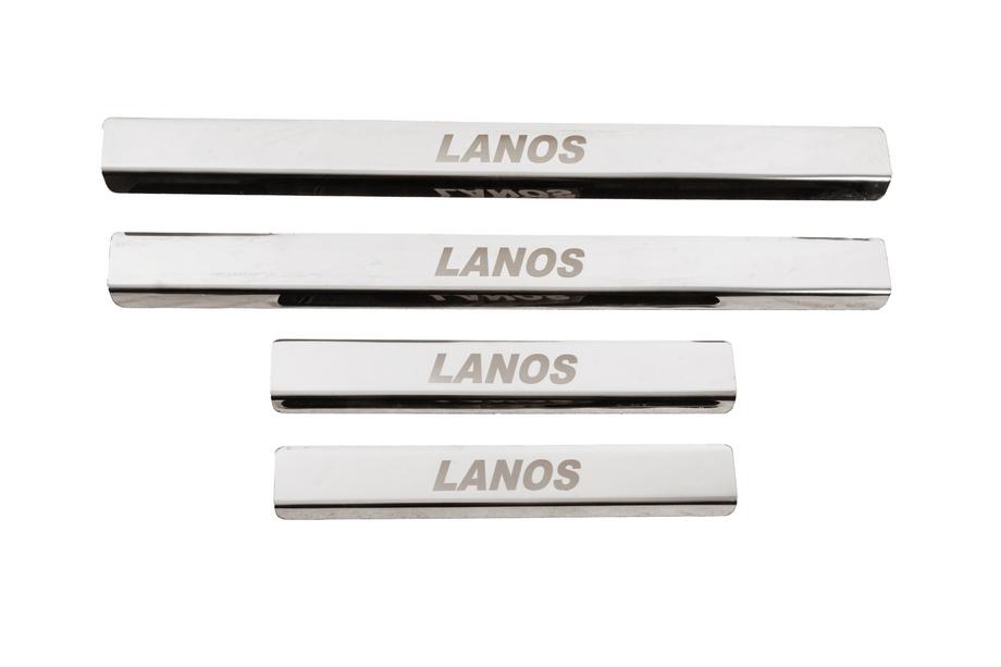 Daewoo Lanos 1998-2017 Seuils de porte Carmos V3 (4 pcs, inox) Image