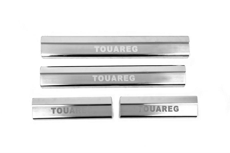 Volkswagen Touareg 2010-2018 Seuils de Porte Carmos V2 (4 pcs, Inox) Photo 1