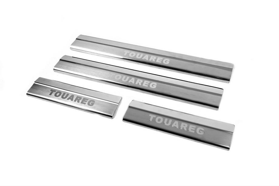 Volkswagen Touareg 2010-2018 Seuils de Porte Carmos V2 (4 pcs, Inox) Photo 2