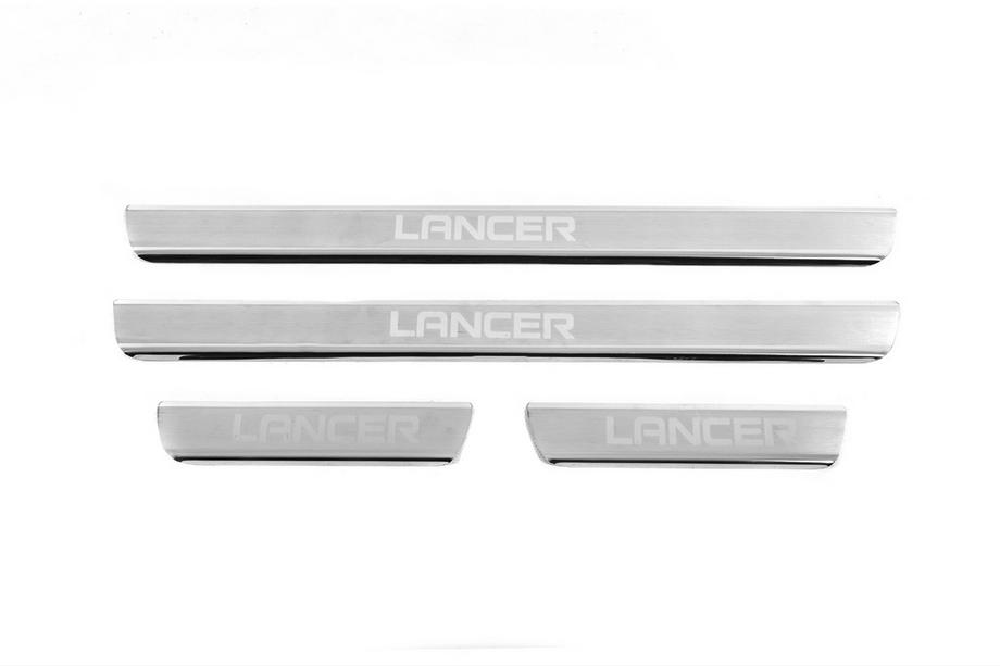 Mitsubishi Lancer 9 2004-2008 Seuils de porte Carmos V3 (4 pcs, inox) Image