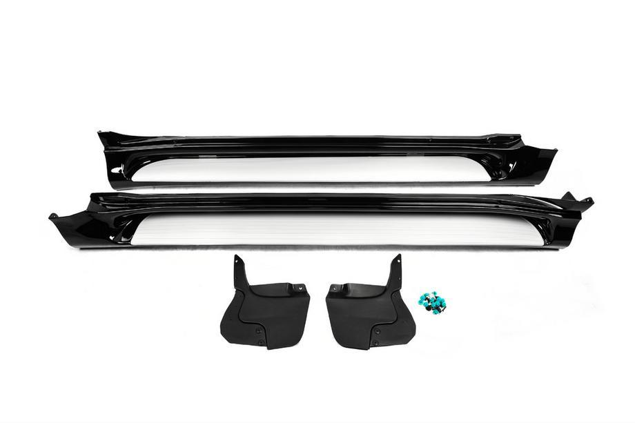 Lexus GX460 2009-2023 Marchepieds latéraux (2 pcs, aluminium) Noir (marchepied gris) Photo 2