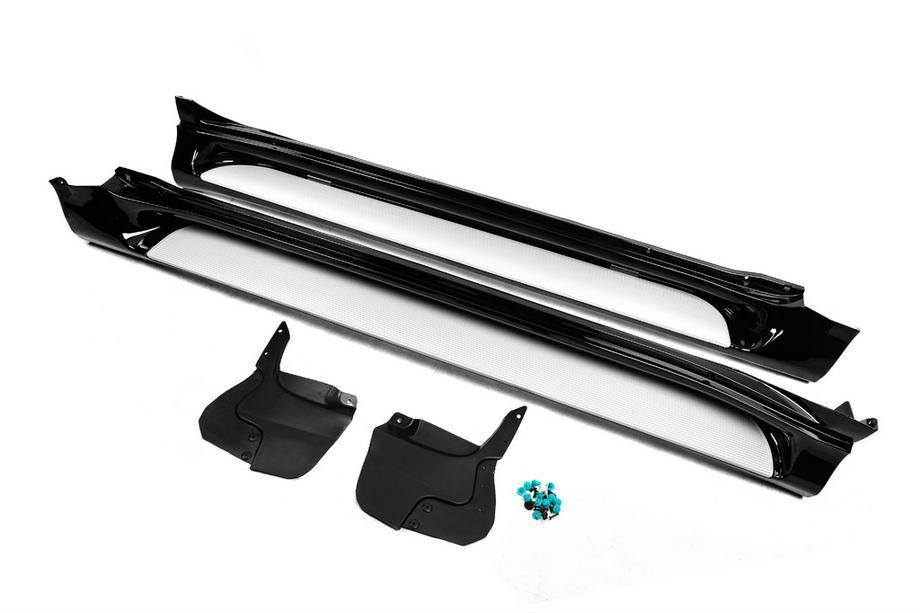 Lexus GX460 2009-2023 Marchepieds latéraux (2 pcs, aluminium) Noir (marchepied gris) Photo 3
