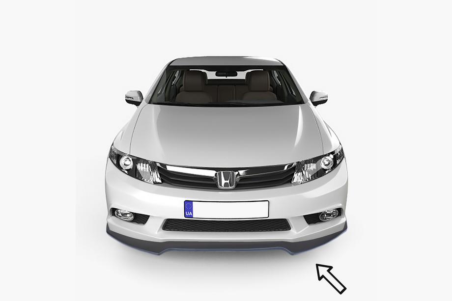 Honda Civic Sedan X 2016-2021 Lame avant ESA (noir) Photo 1