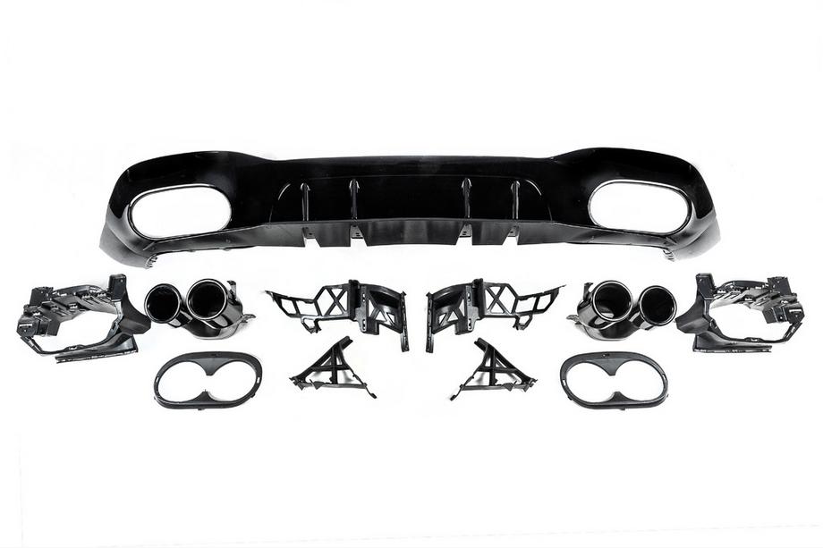 Mercedes A-class W177 2018- Diffuseur arrière avec embouts d'échappement (Design A45 HB) Photo 5