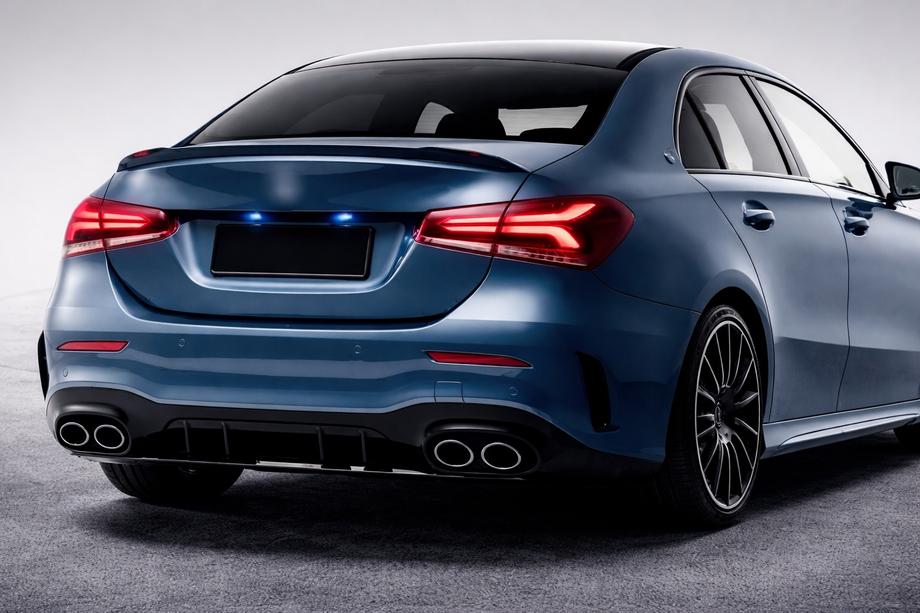 Mercedes A-class W177 2018- Diffuseur arrière avec sorties d'échappement (Design A45 SD) Photo 1