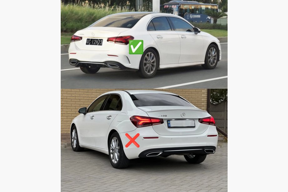 Mercedes A-class W177 2018- Diffuseur arrière avec sorties d'échappement (Design A45 SD) Photo 3