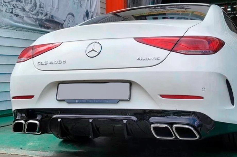 Mercedes CLS C257 2018- Diffuseur arrière avec sorties d'échappement (Design GT63) Image