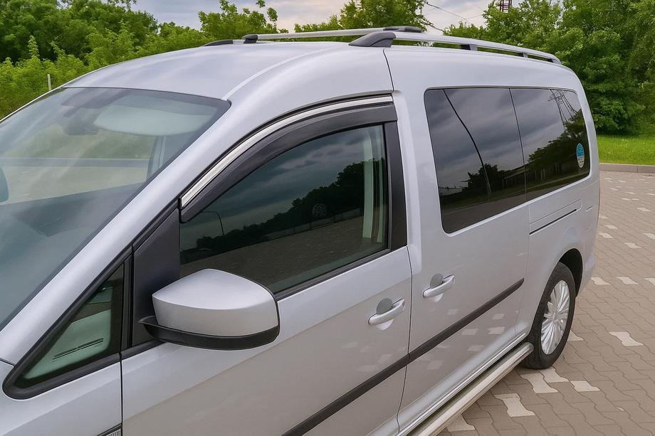Volkswagen Caddy 2010-2015 Déflecteurs de vitres avec moulure chromée Niken Luxury (2 pcs) Photo 3