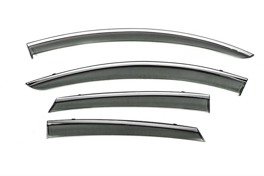Ford Fusion 2012-2020 Déflecteurs de Vitres avec Moulure Chromée Niken Luxury (SD, 4 pcs) Image