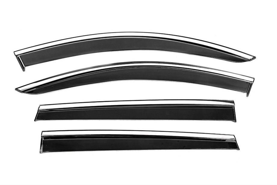 Hyundai Santa Fe 4 2018-2023 Deflecteurs de Vitres avec Moulure Chromee Niken Luxury (4 pcs) Photo 1