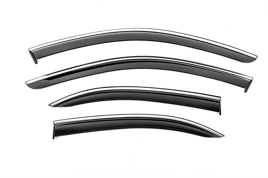 Mercedes C-class W204 2007-2015 Déflecteurs de Vitres avec Moulure Chromée Niken Luxury (SD, 4 pcs) Photo 1