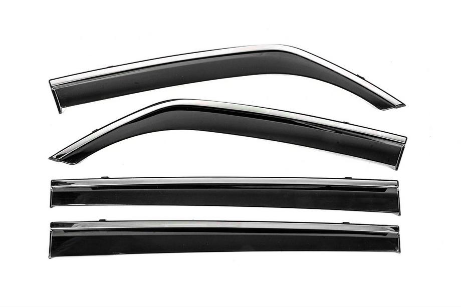 Mitsubishi Pajero Wagon IV 2006-2021 Deflecteurs de Vitres avec Moulure Chromee Niken Luxury (4 pcs) Image