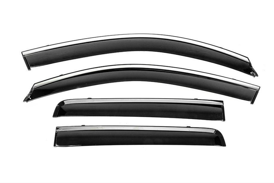 Mitsubishi Outlander 2006-2012 Deflecteurs de Vitres avec Moulure Chromee Niken Luxury (4 pcs) Image
