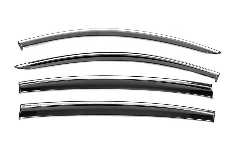 Renault Sandero 2013-2022 Deflecteurs de Vitres avec Moulure Chromee Niken Luxury (4 pcs) Image