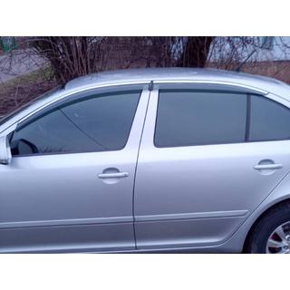 Déflecteurs de Vitres avec Moulure Chromée Niken Luxury (SD, 4 pcs) Skoda Octavia II A5 2006-2010 photo 2