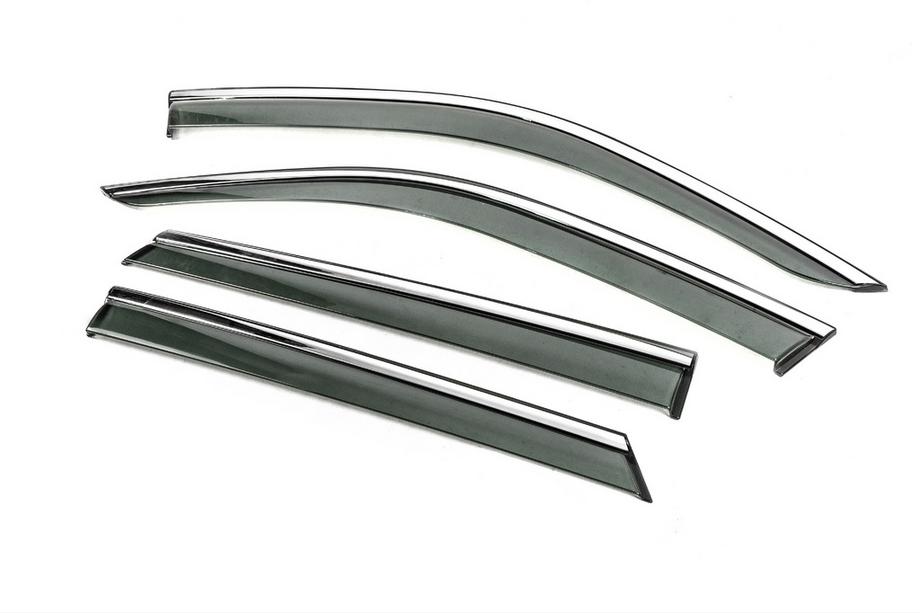 Skoda Fabia 2014-2021 Déflecteurs de Vitres avec Moulure Chromée Niken Luxury (HB, 4 pcs) Photo 2