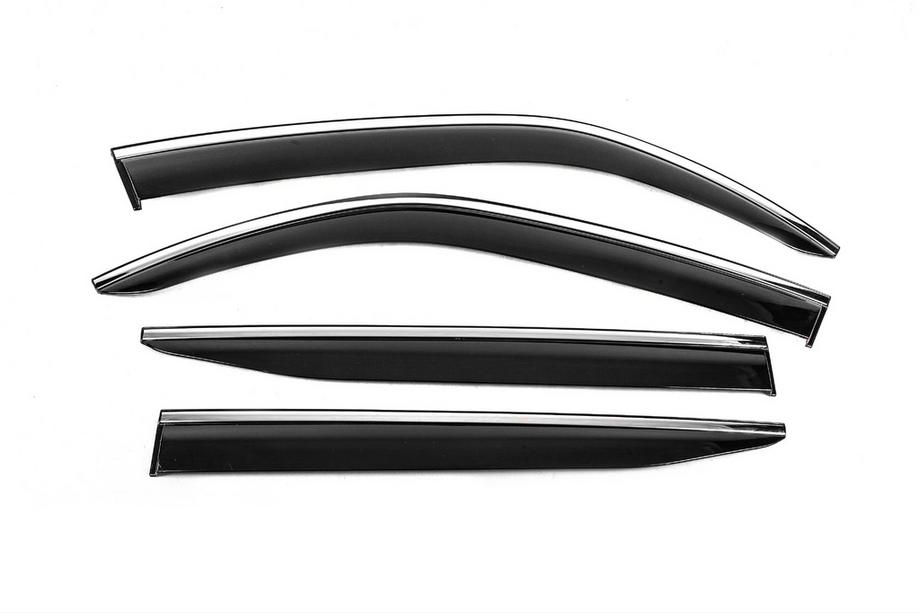 Toyota Land Cruiser 300 2021- Deflecteurs de Vitres avec Moulure Chromee Niken Luxury (4 pcs) Photo 1
