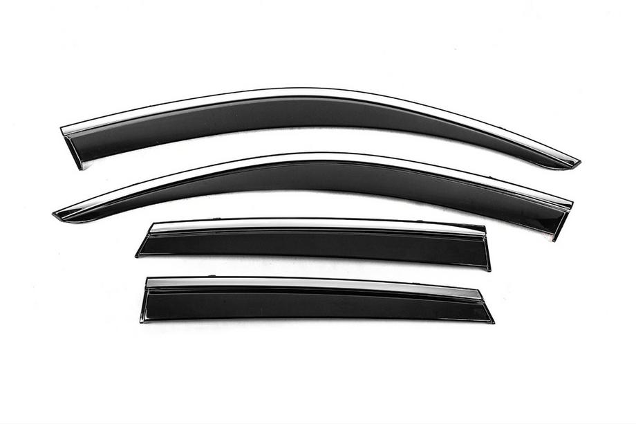 Volkswagen Touareg 2018- Deflecteurs de Vitres avec Moulure Chromee Niken Luxury (4 pcs) Image