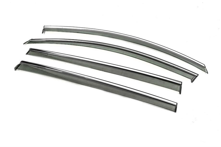 Volkswagen Touran 2010-2015 Deflecteurs de Vitres avec Moulure Chromee Niken Luxury (4 pcs) Photo 2