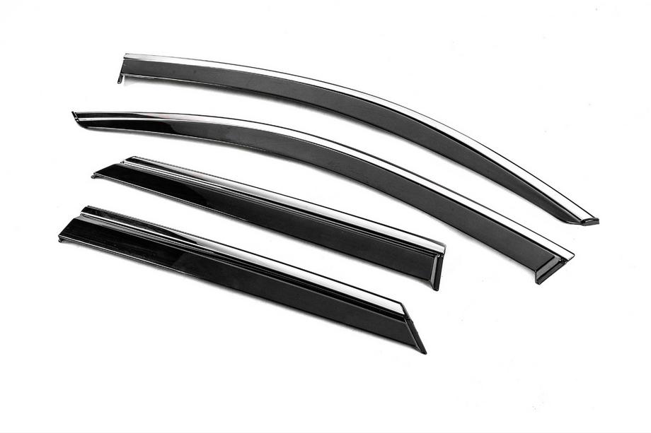 Volkswagen T-Roc 2017-2025 Deflecteurs de Vitres avec Moulure Chromee Niken Luxury (4 pcs) Photo 2