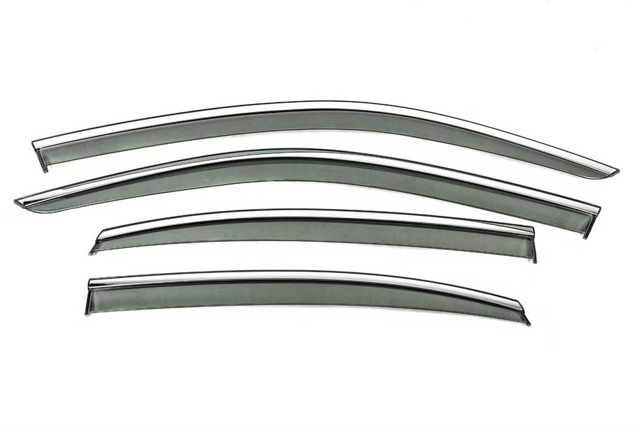 Volkswagen Passat B9 2023- Déflecteurs de vitres avec baguette chromée Niken Luxury (pour Berline, 4 pcs) Image