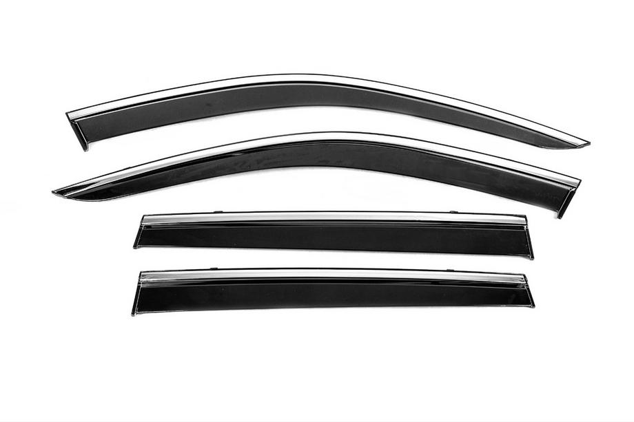 Volvo XC90 2015- Deflecteurs de Vitres avec Moulure Chromee Niken Luxury (4 pcs) Image