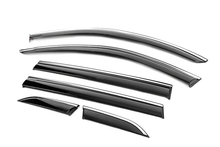 Honda CRV 2022- Déflecteurs de vitres avec moulure chromée Niken Luxury (6 pcs) Photo 2