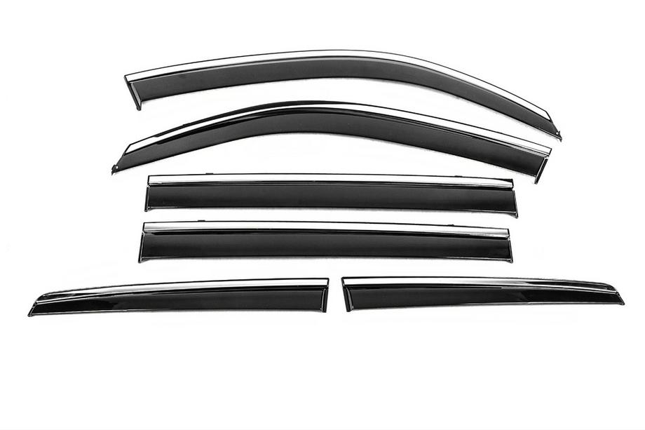 Toyota Land Cruiser 200 2007-2021 Déflecteurs de vitres avec moulure chromée Niken Luxury (6 pcs) Photo 2