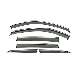 Déflecteurs de Vitres avec Moulure Chromée Niken Luxury (Pour X-trail, 6 pcs)