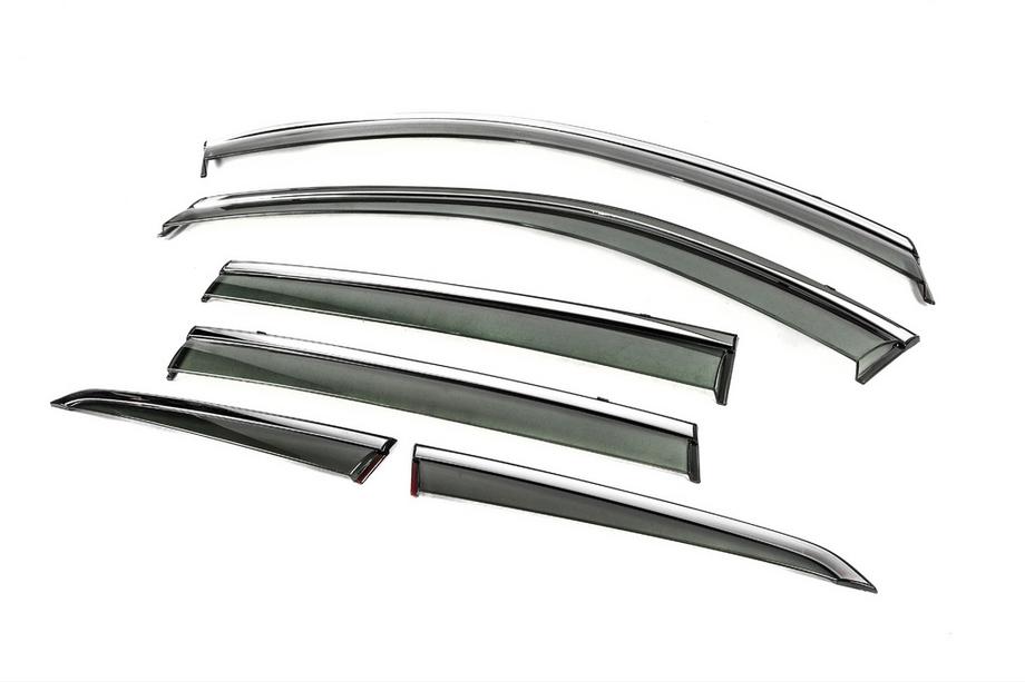 Nissan X-trail T33/Rogue 2022- Déflecteurs de Vitres avec Moulure Chromée Niken Luxury (Pour X-trail, 6 pcs) Photo 2