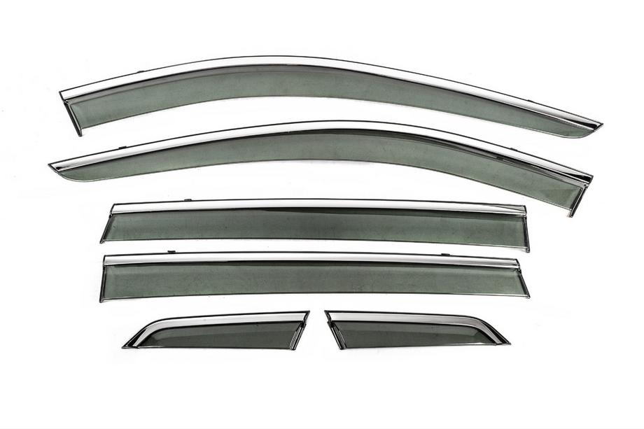 Nissan X-trail T32/Rogue 2014-2021 Déflecteurs de vitres avec moulure chromée Niken Luxury (6 pcs) Photo 3
