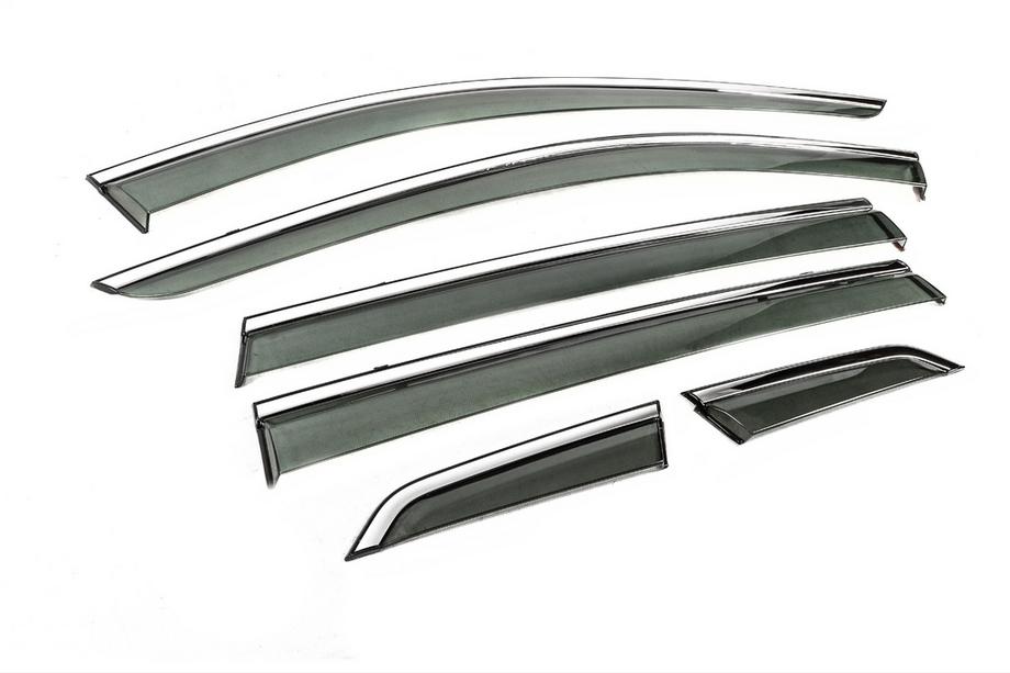 Nissan X-trail T32/Rogue 2014-2021 Déflecteurs de vitres avec moulure chromée Niken Luxury (6 pcs) Photo 5