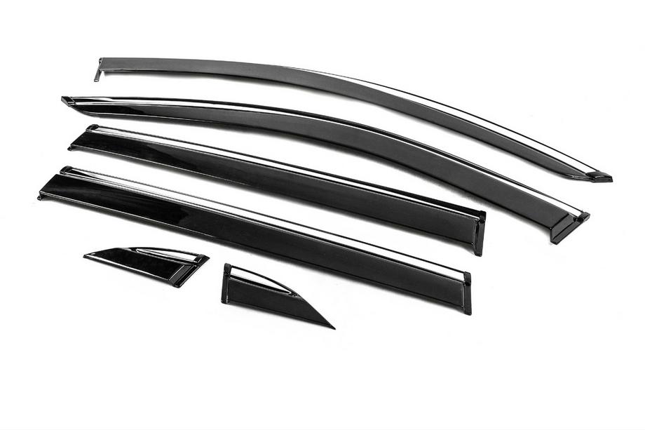 Toyota Rav 4 2019–2025 Déflecteurs de vitres avec moulure chromée Niken Luxury (6 pcs) Photo 3