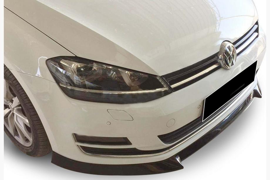 Volkswagen Golf 7/E-Golf 2012-2020 Lame avant DPT V-4 (pour pare-chocs d'origine, 2012-2017, noir brillant) Image
