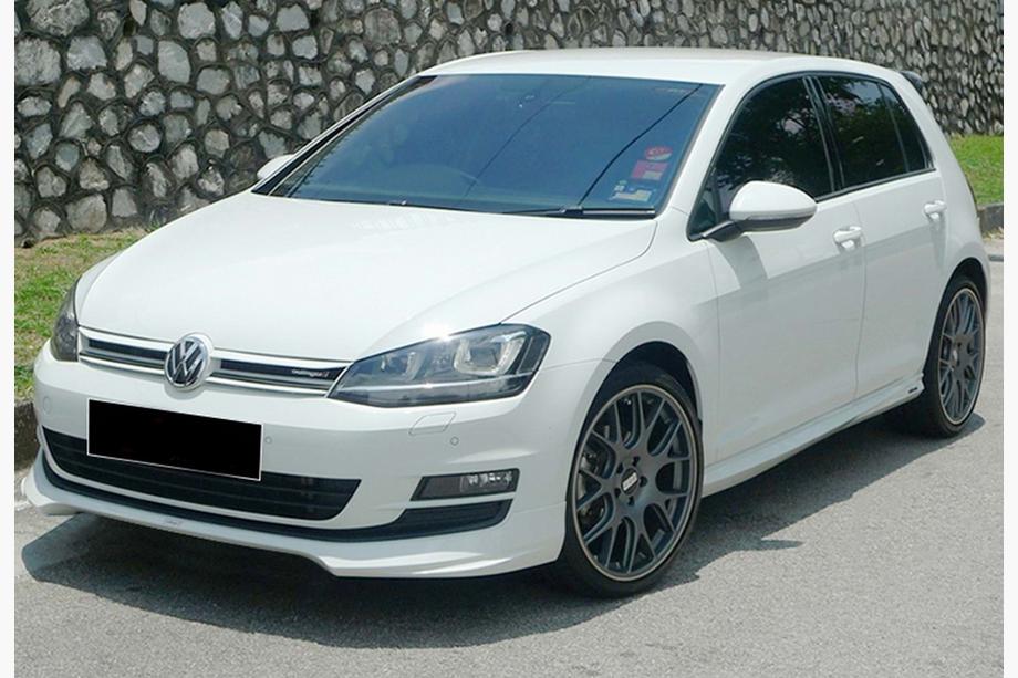 Volkswagen Golf 7/E-Golf 2012-2020 Lame avant DPT V-5 (pour pare-chocs d'origine, 2012-2017, noir brillant) Photo 3