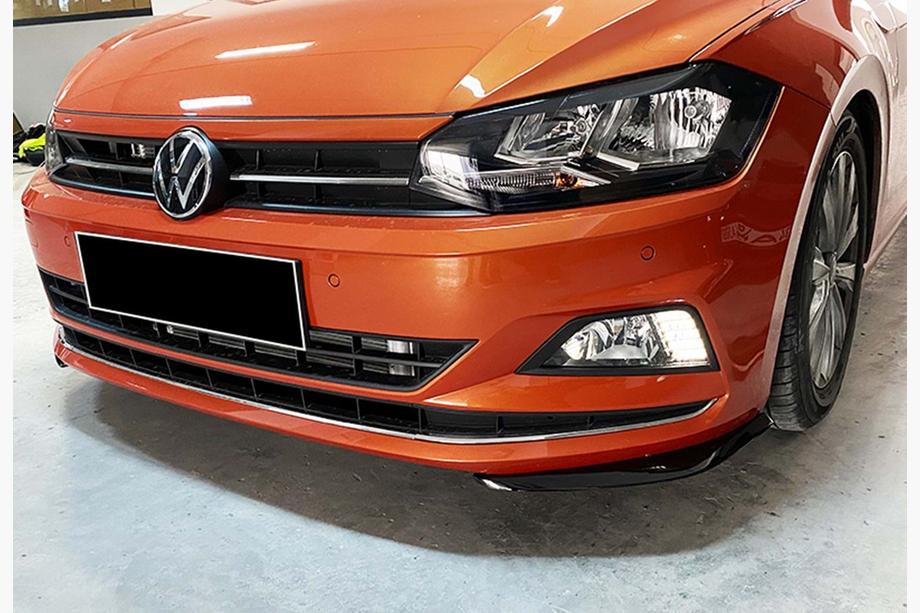Volkswagen Polo 2017- Lame avant DPT V-2 (Noir Brillant) Photo 1