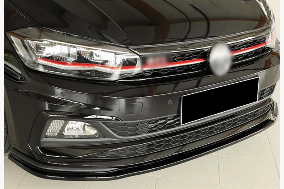 Volkswagen Polo 2017- Lame avant DPT V-1 (pour GTI, Noir Brillant) Image